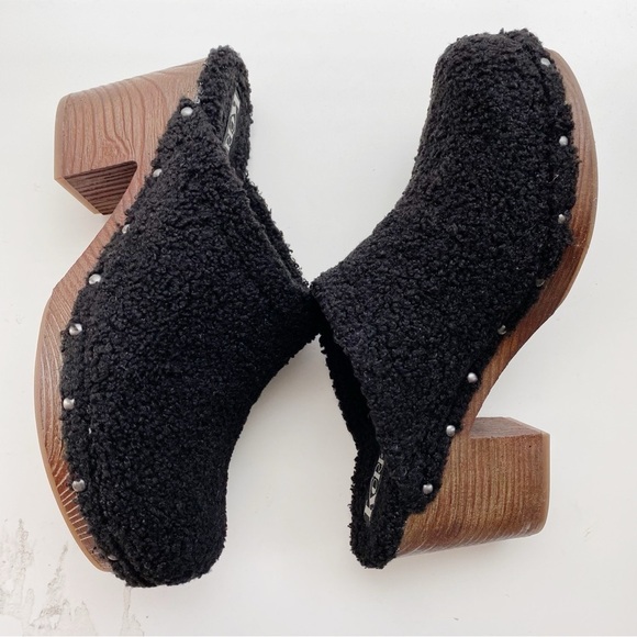 KORK-EASE Teddy Black Faux Fur Clog NEW Size 10 - Picture 3 of 10